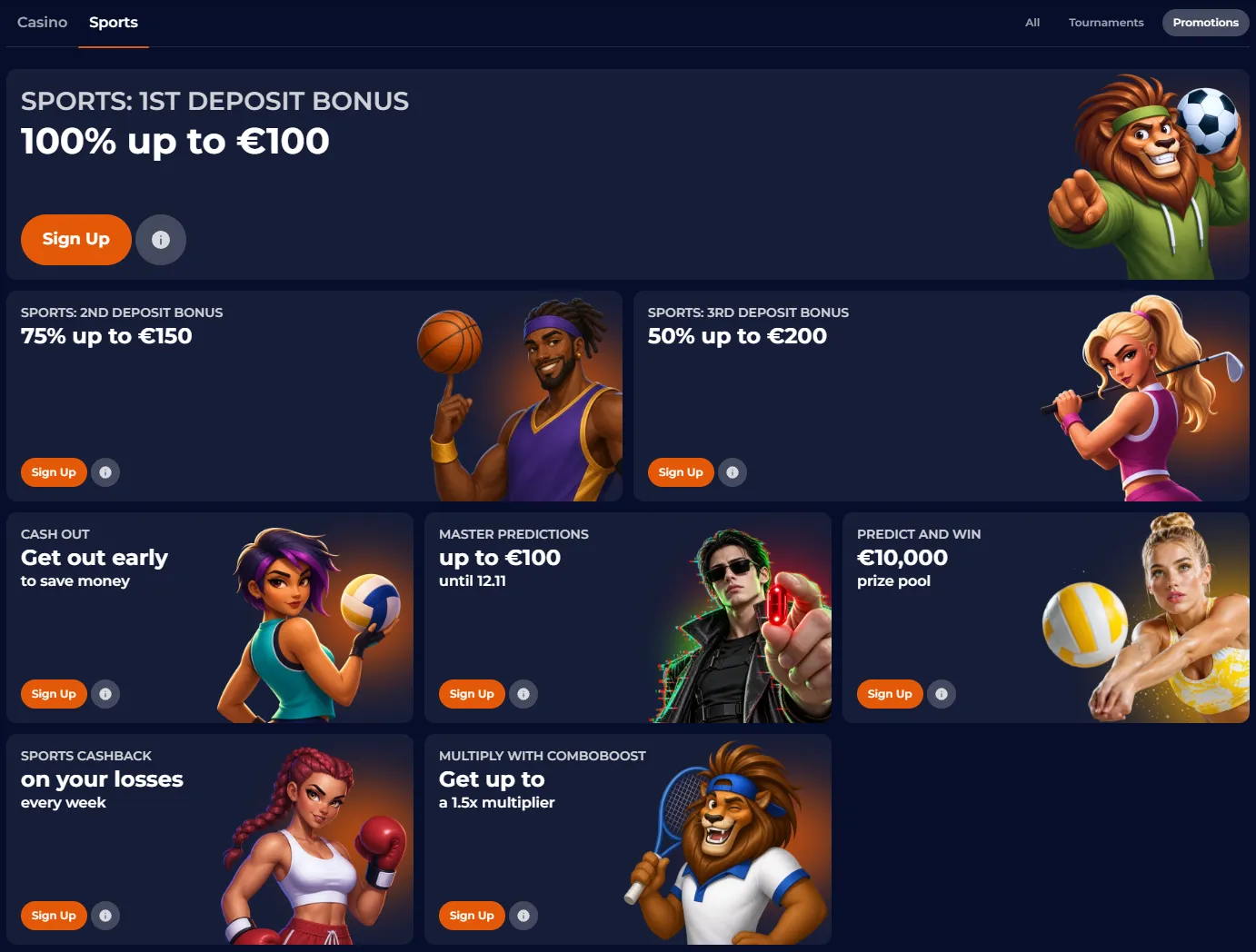 NineCasino sportsbook welcome bonus deposits